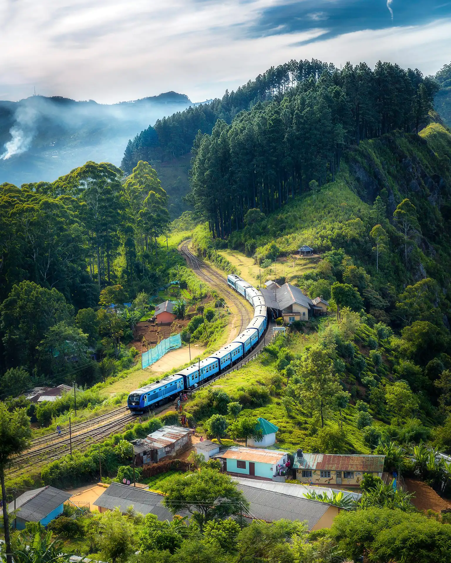 Scenic blue train to Ella, a highlight of multi-day tour packages Sri Lanka.